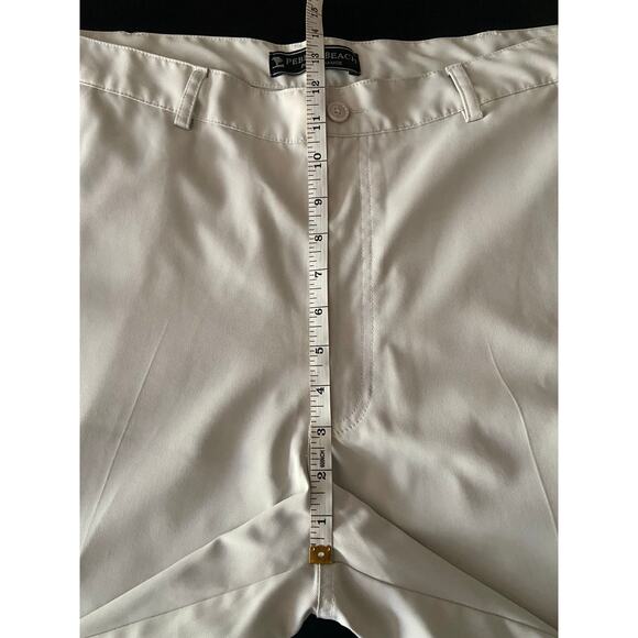 PEBBLE BEACH Performance Cream Flat Front Golf Shorts sz 38 - Picture 7 of 9